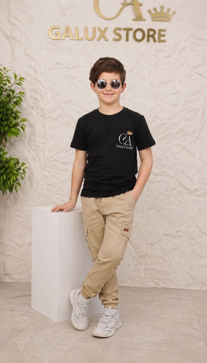 Ensemble Enfant – Pull Jersey + Pantalon Cargo 100% Coton – Image 6