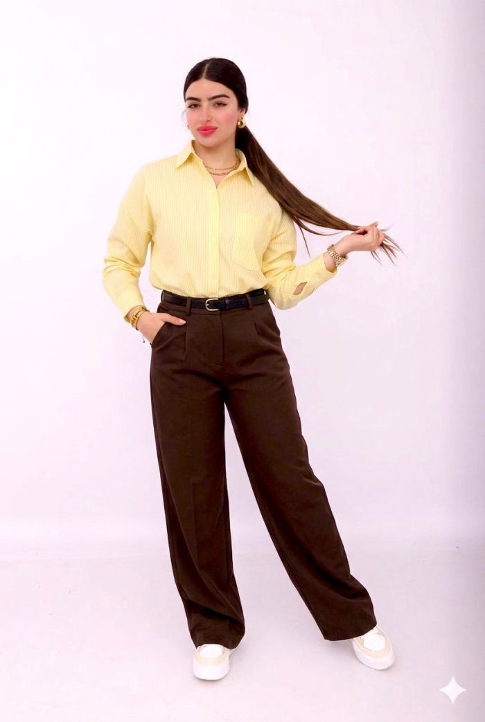 Ensemble Chic Femme – Chemise + Pantalon Large – Image 11