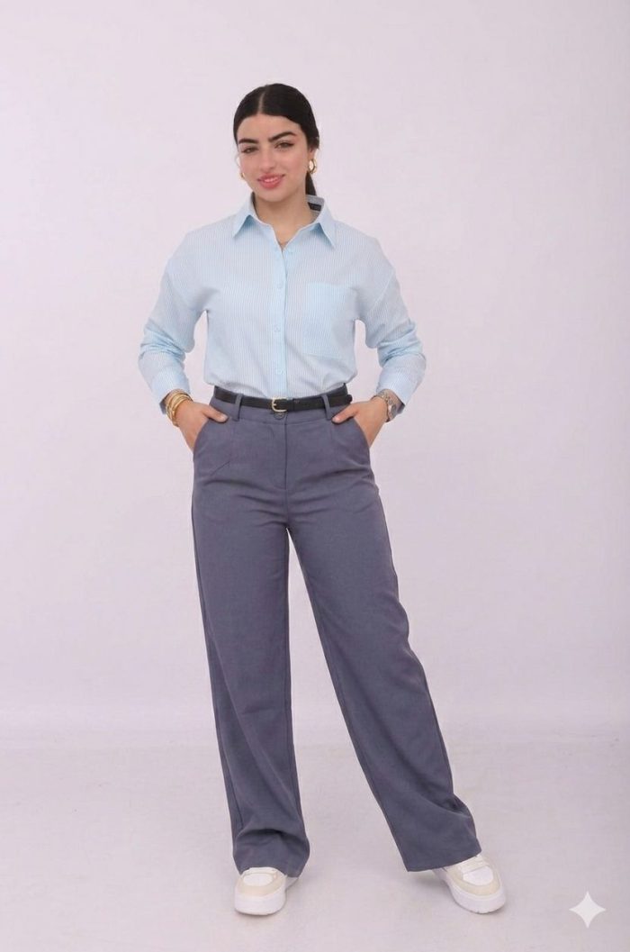 Ensemble Chic Femme – Chemise + Pantalon Large – Image 6
