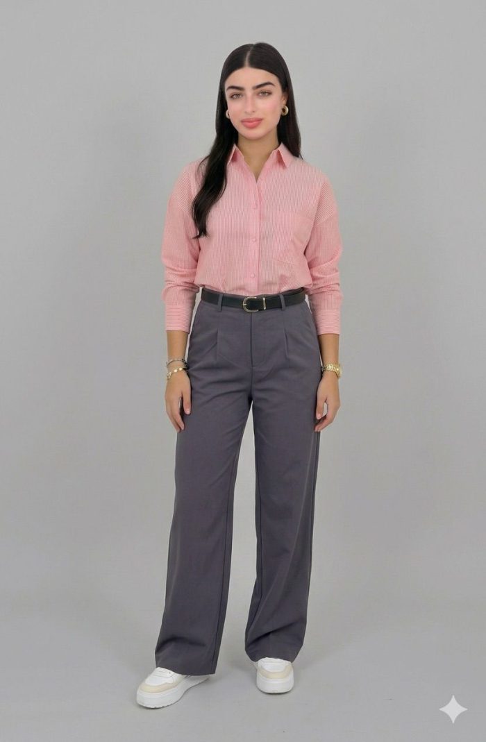 Ensemble Chic Femme – Chemise + Pantalon Large – Image 2