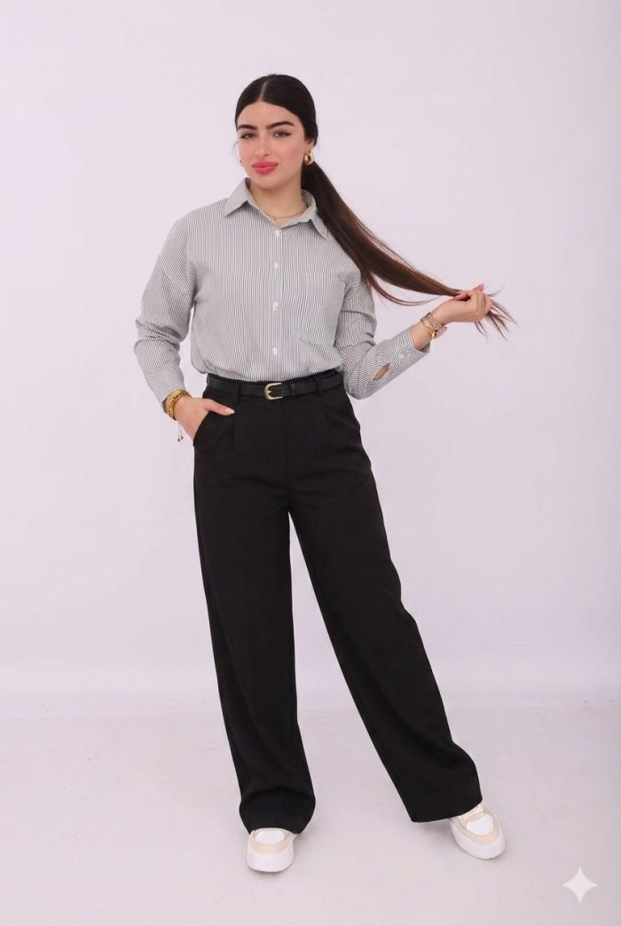 Ensemble Chic Femme – Chemise + Pantalon Large – Image 9