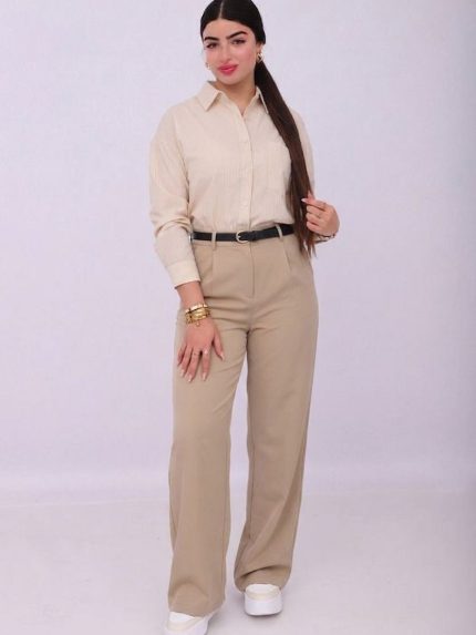 Ensemble Chic Femme – Chemise + Pantalon Large