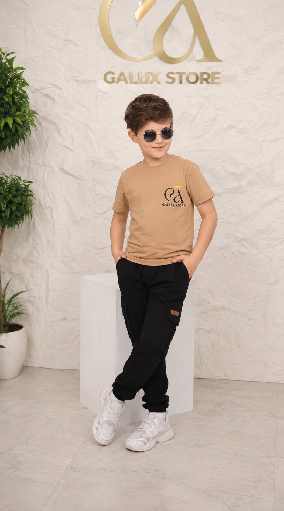 ensemble garson pull + pan,talon Ensemble Enfant – Pull Jersey + Pantalon Cargo 100% Coton – Image 1
